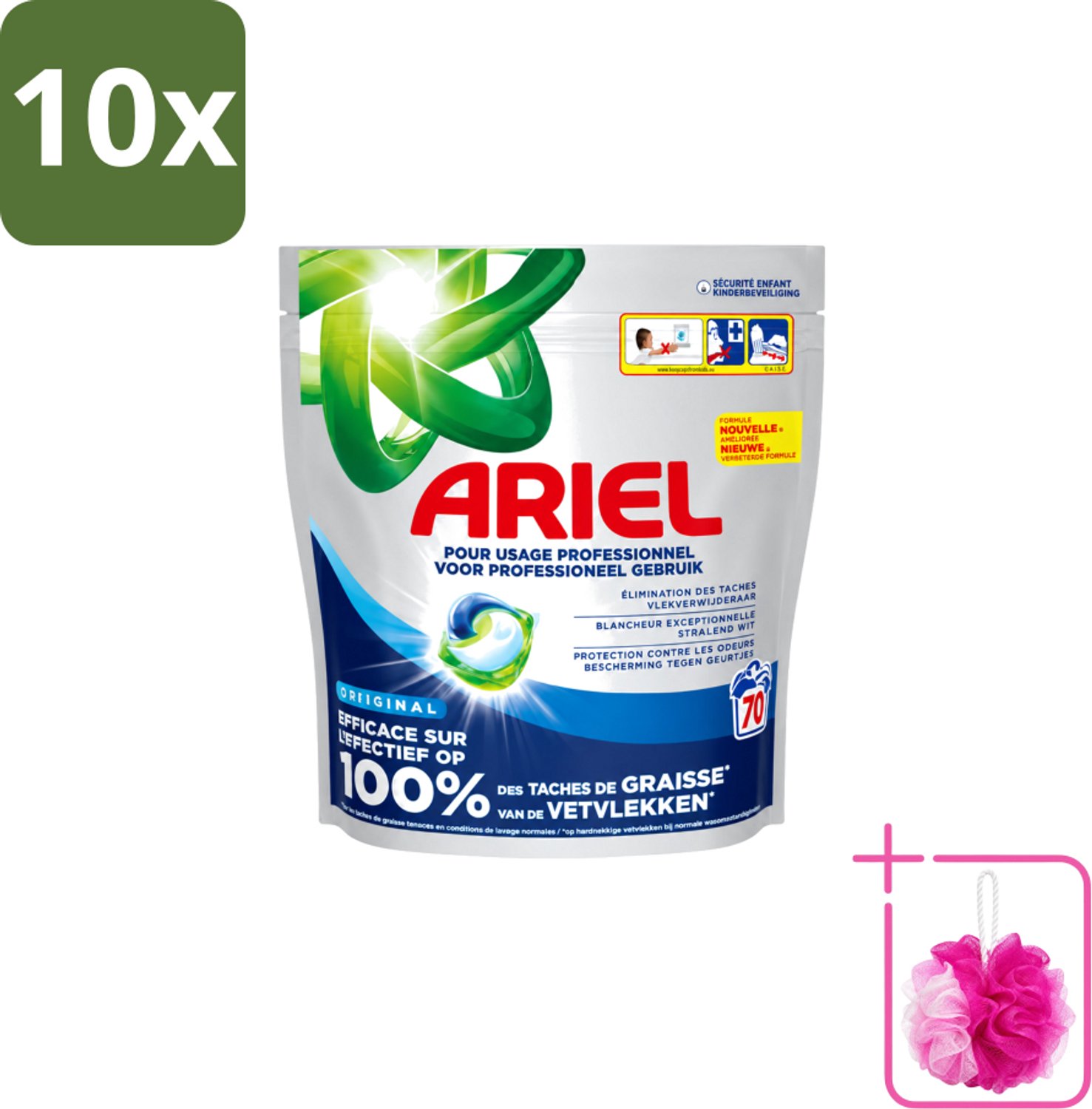 10 x Ariel – Wasmiddel Pods – All-in-1 Regular – 70 wasbeurten - Bulkverpakking - Wasmachine - Douchemop - Waspod