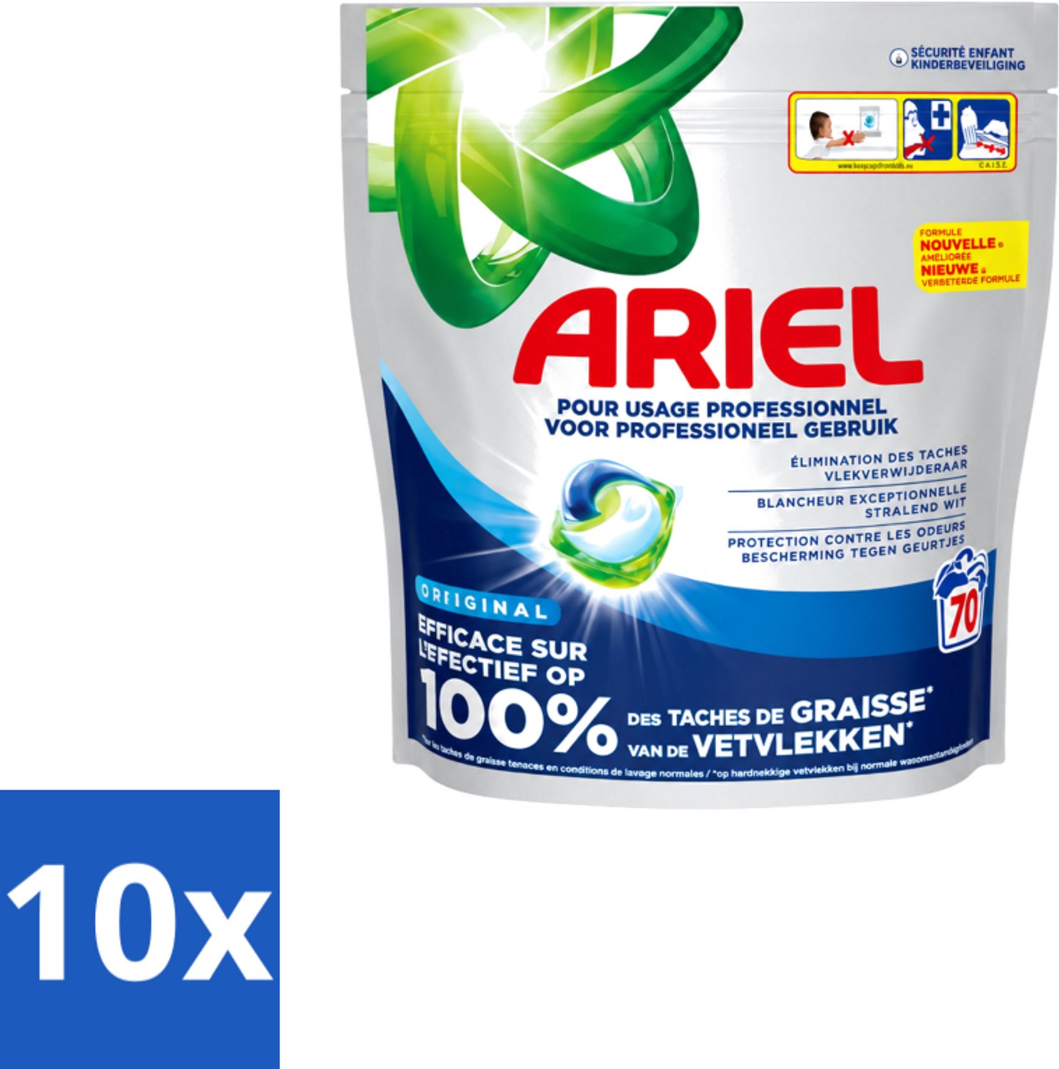 10 x Ariel – Wasmiddel Pods – All-in-1 Regular – 70 wasbeurten - Voordeelverpakking - 10 stuks