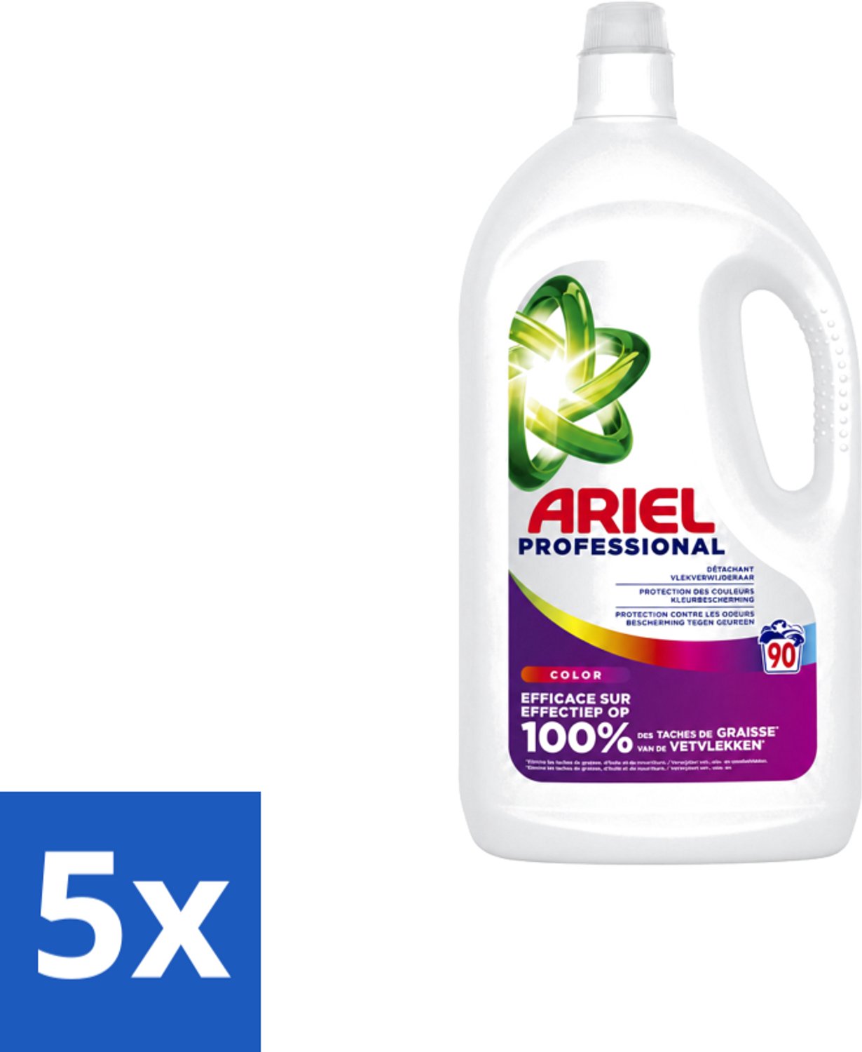 5 x Ariel – Vloeibaar Wasmiddel – Professional Color – 90 wasbeurten - 4,05 L - Voordeelverpakking - 5 stuks