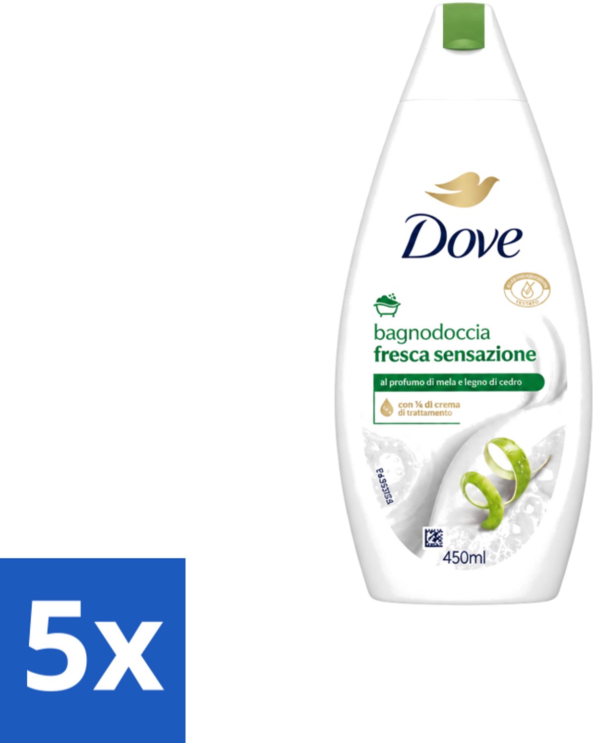 5 x Dove – Douchegel – Fresh Sensation – 450 ml - Voordeelverpakking - 5 stuks