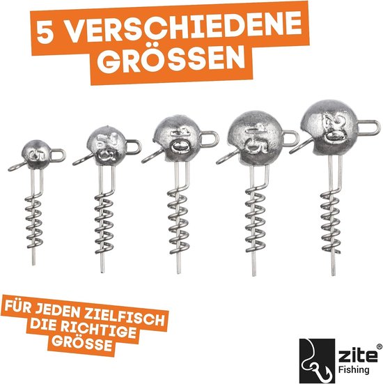 Merkloos Schroef Jigkop Assortiment - 25 stuks, 5-20g, UV Oranje — afbeelding 4