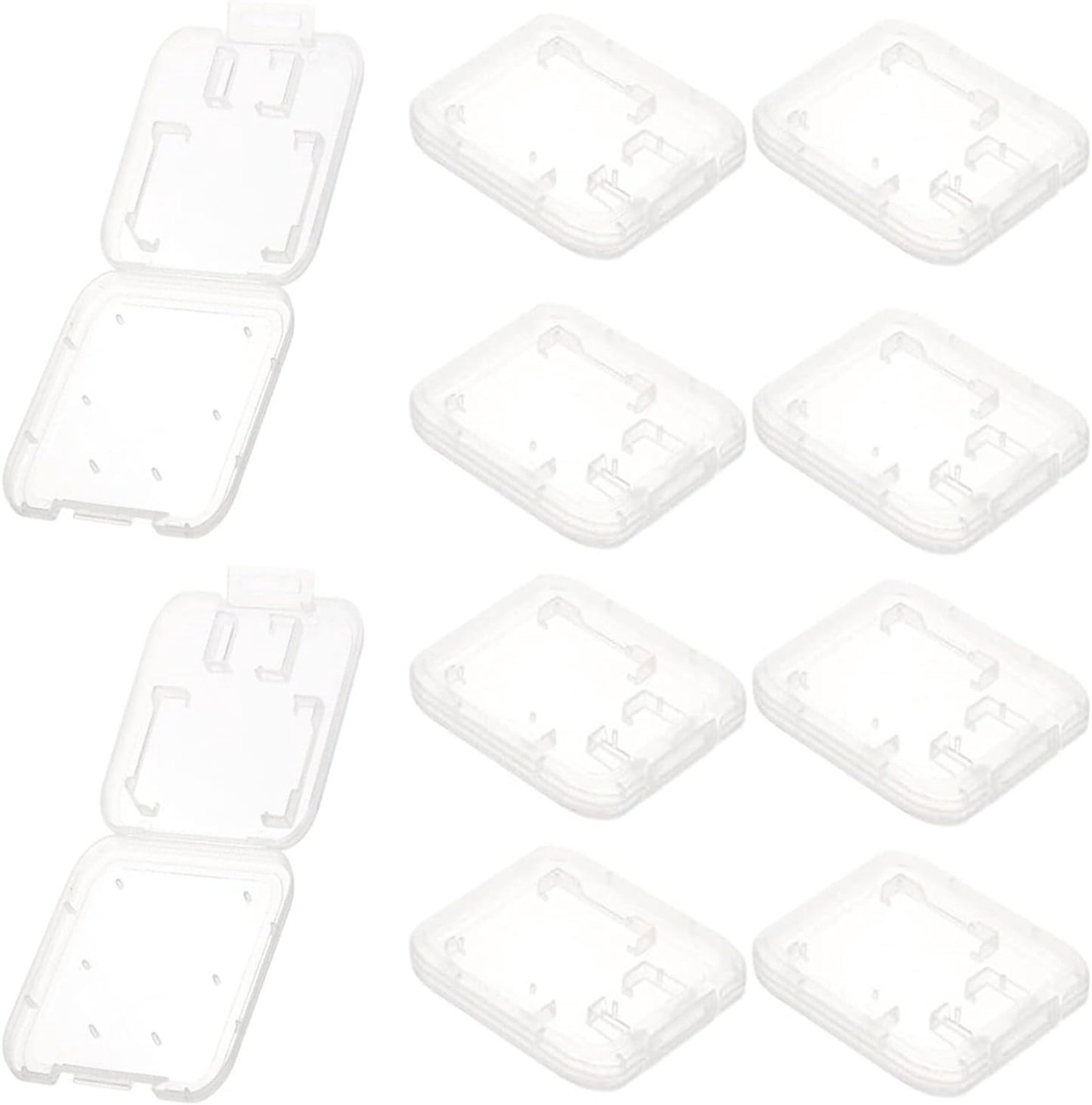 10 stuks transparante geheugenkaarthoezen, opbergdoos - transparante geheugenkaarten opbergdoos - beschermhoes - SD-kaarthouder geheugenkaarthouder