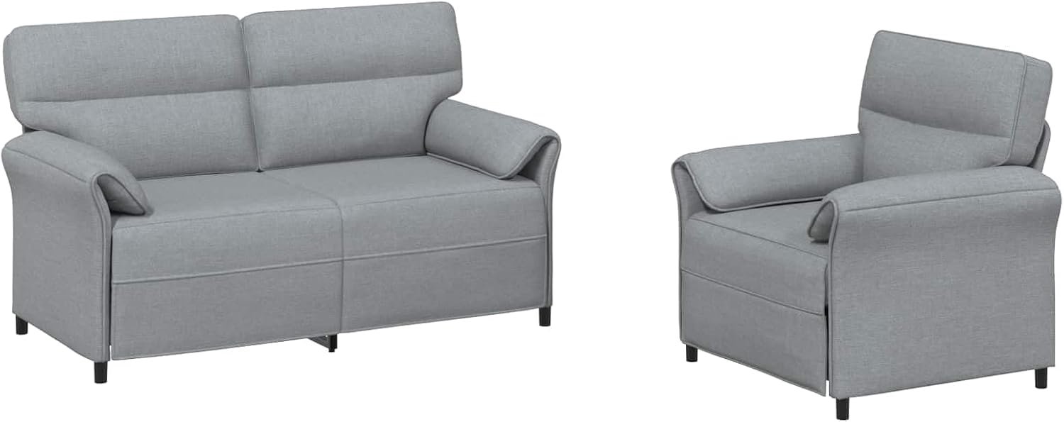 2-delig, lichtgrijs, polyester, modern, rechthoekig