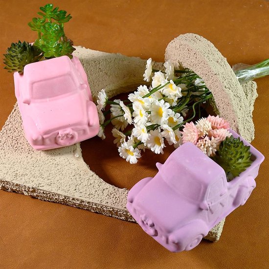 Pot mal - bloempot siliconen mal | auto-vormige kaarsenhouder mal | kunst- en ambachtengereedschap | hars gietmal | siliconen succulent plantenbak mal voor plantenpot, make-up — afbeelding 2