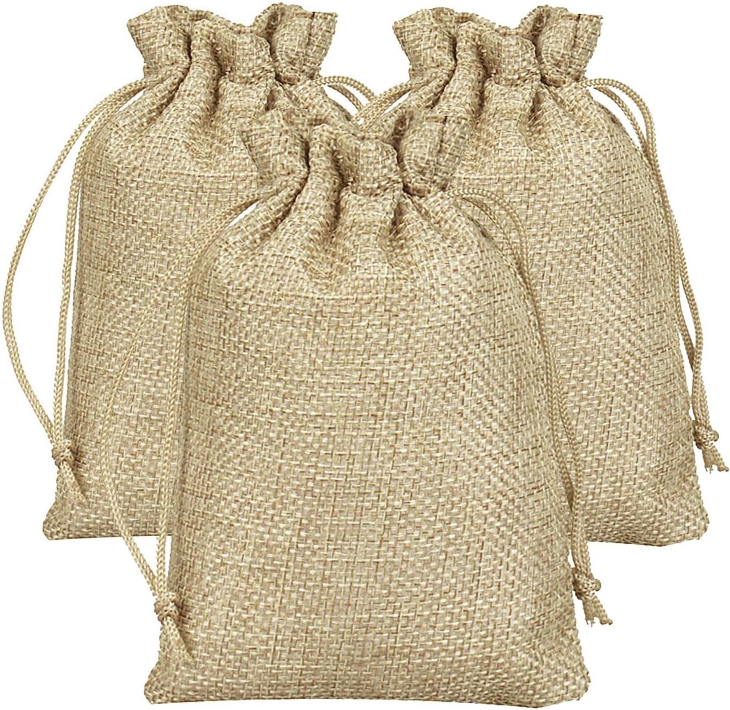 Zakjes met trekkoord 10 stuks 20 x 30 cm Grote jute zakjes, jute tassen, cadeauzakjes voor adventskalenders, sieraden, DIY gastengeschenken, bruiloft, Kerstmis