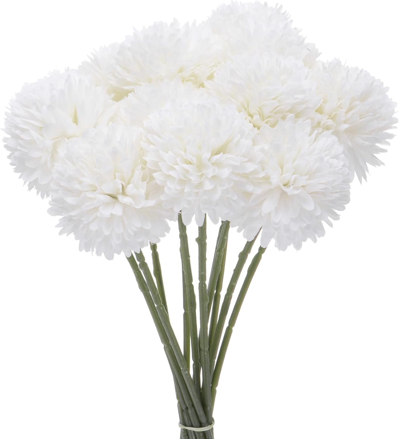 12-Pack Kunstmatige Chrysant Bal Bloemen 28 cm, Crème Wit