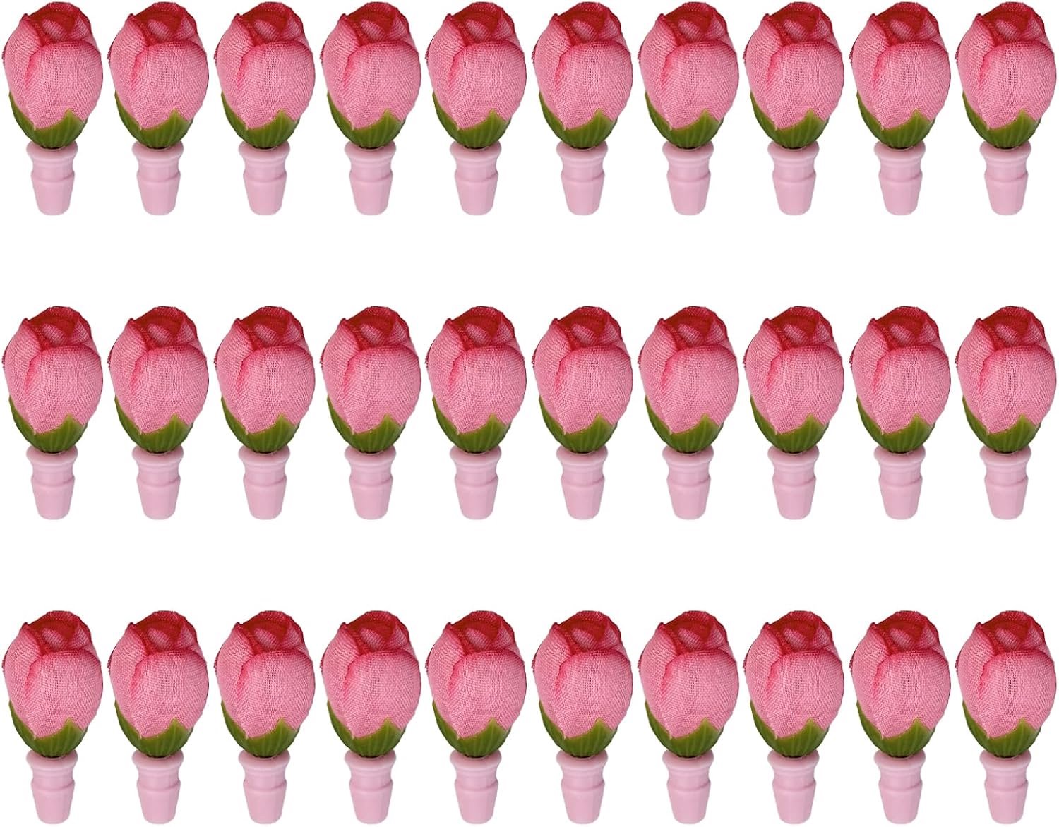 30 stuks vervangende bloemen voor kolibrievoeders, hangende kolibrievoeder in bloemvorm met 2 reinigingsborstels, accessoires voor kolibrievoeders voor buiten (roze)