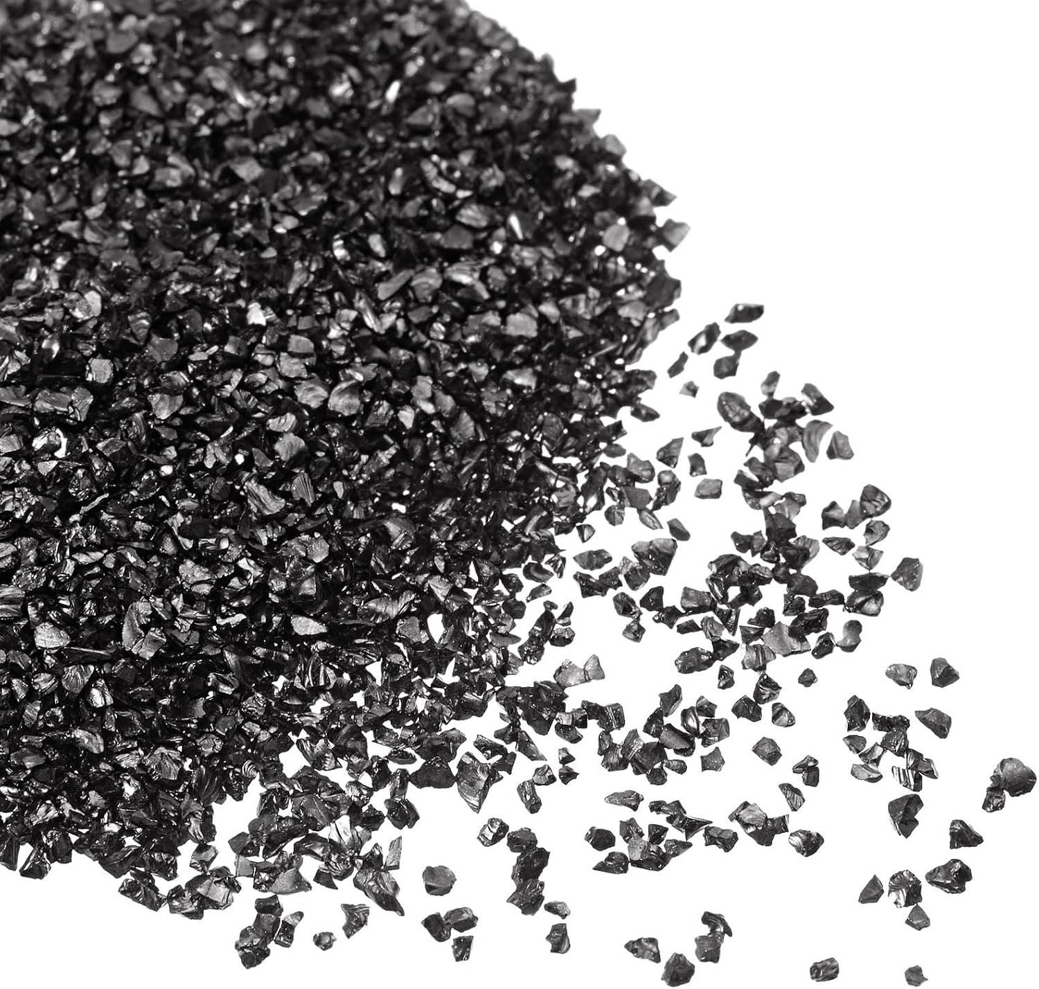 Glassplinters, 1-3 mm x 20 g, onregelmatig metalen glas in zwart voor doe-het-zelf decoratie en nagelkunst, elektrisch gecoat oppervlak
