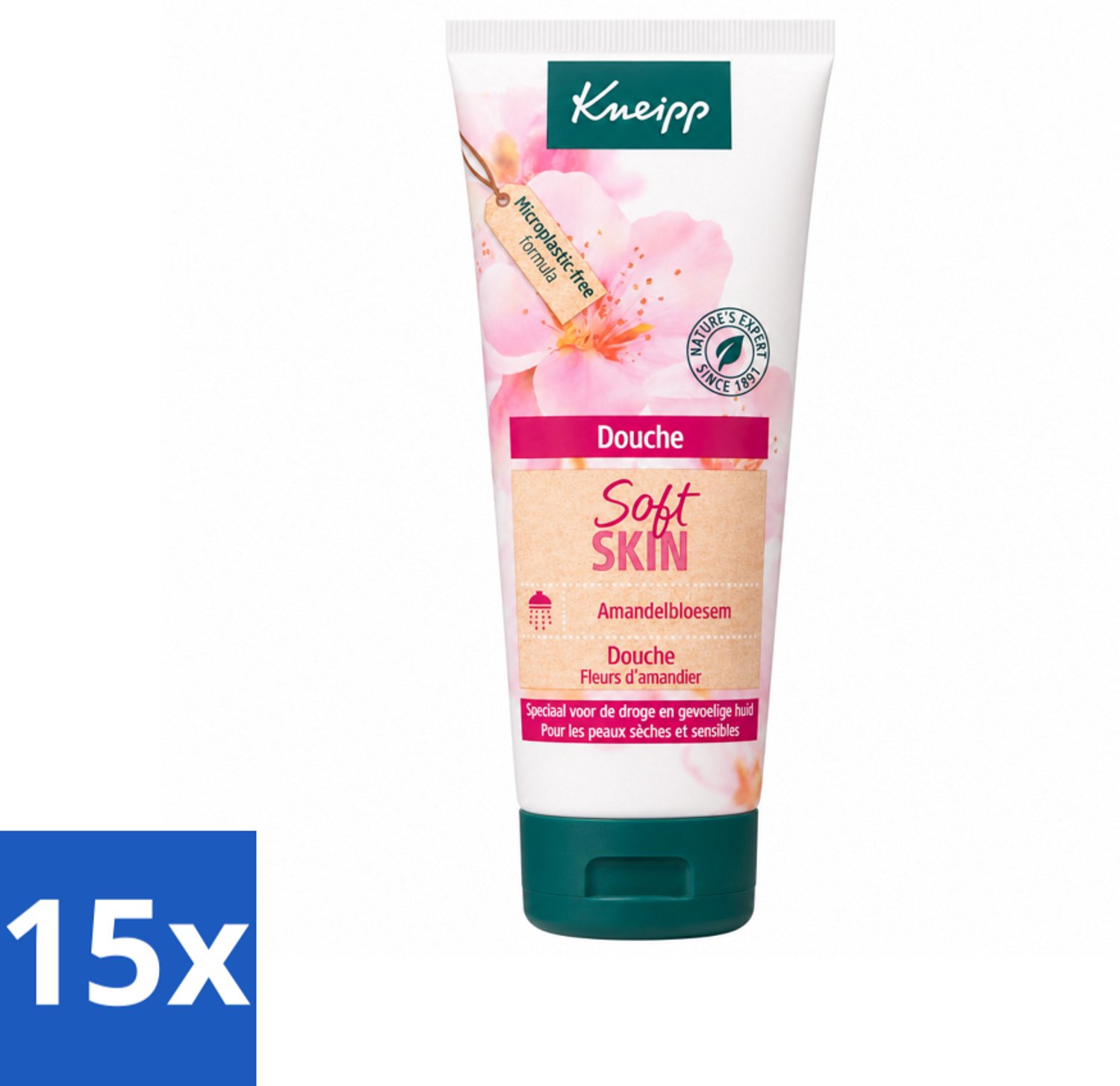 15 x Kneipp – Amandel – Douche – 75 ml - Voordeelverpakking - 15 stuks