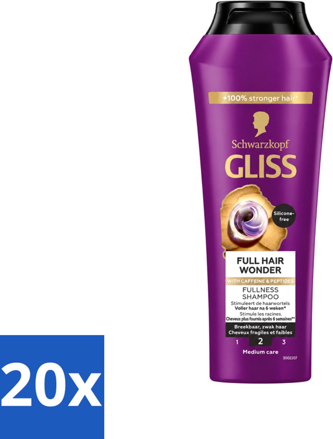 20 x Gliss Shampoo Full Hair Wonder - 250 ml - Voordeelverpakking - 20 stuks