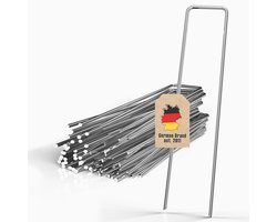 Intirilife 50 x grondanker 150 x 25 x 2,7 mm gegalvaniseerd roestvrij staal - onkruidvlies bevestiging grondnagel weerhaak