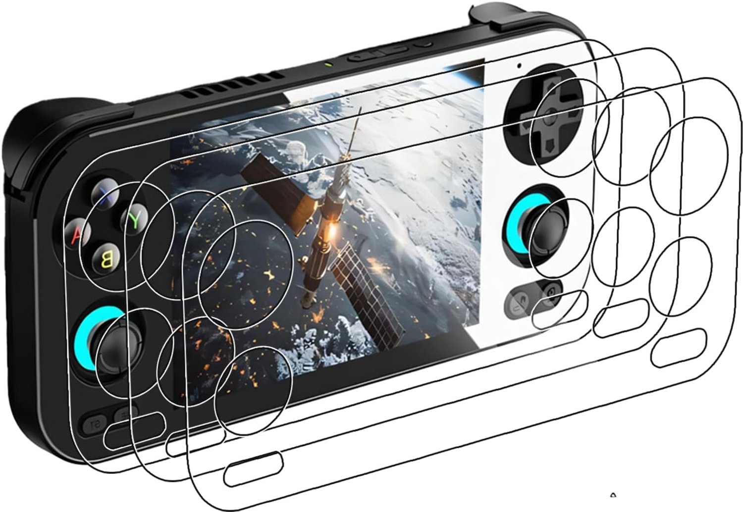 3 stuks displaybeschermfolie voor Anbernic RG476H retro handheld videospelconsole, TPU-softfilm, luchtbelvrij, HD helder, ultra bestendig, krasbescherming