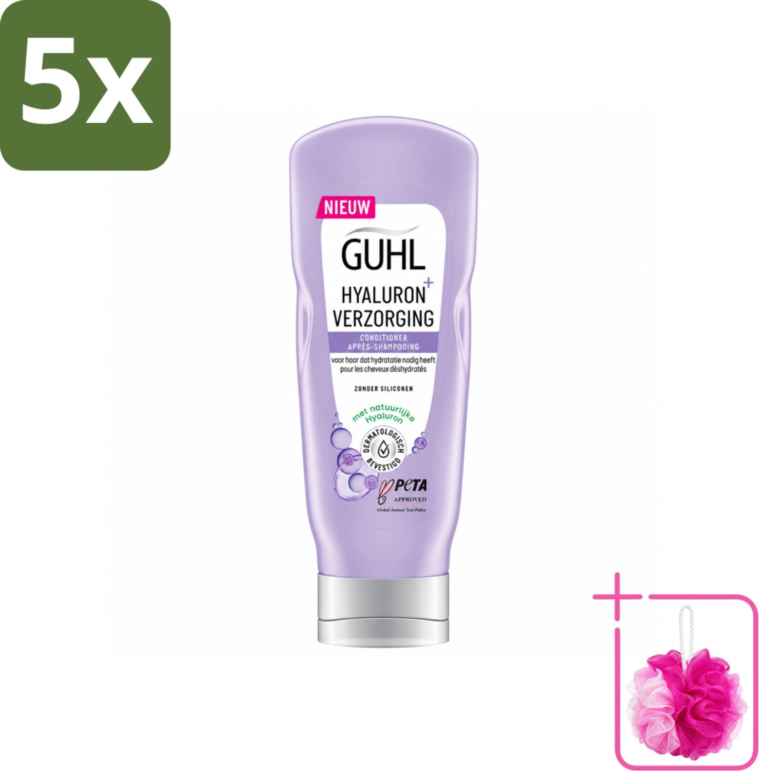 5 x Guhl - Conditioner - Hyaluron+ Verzorging - 200 ml - Bulkverpakking - Hydratatie haar - Douchemop - Hyaluron haar