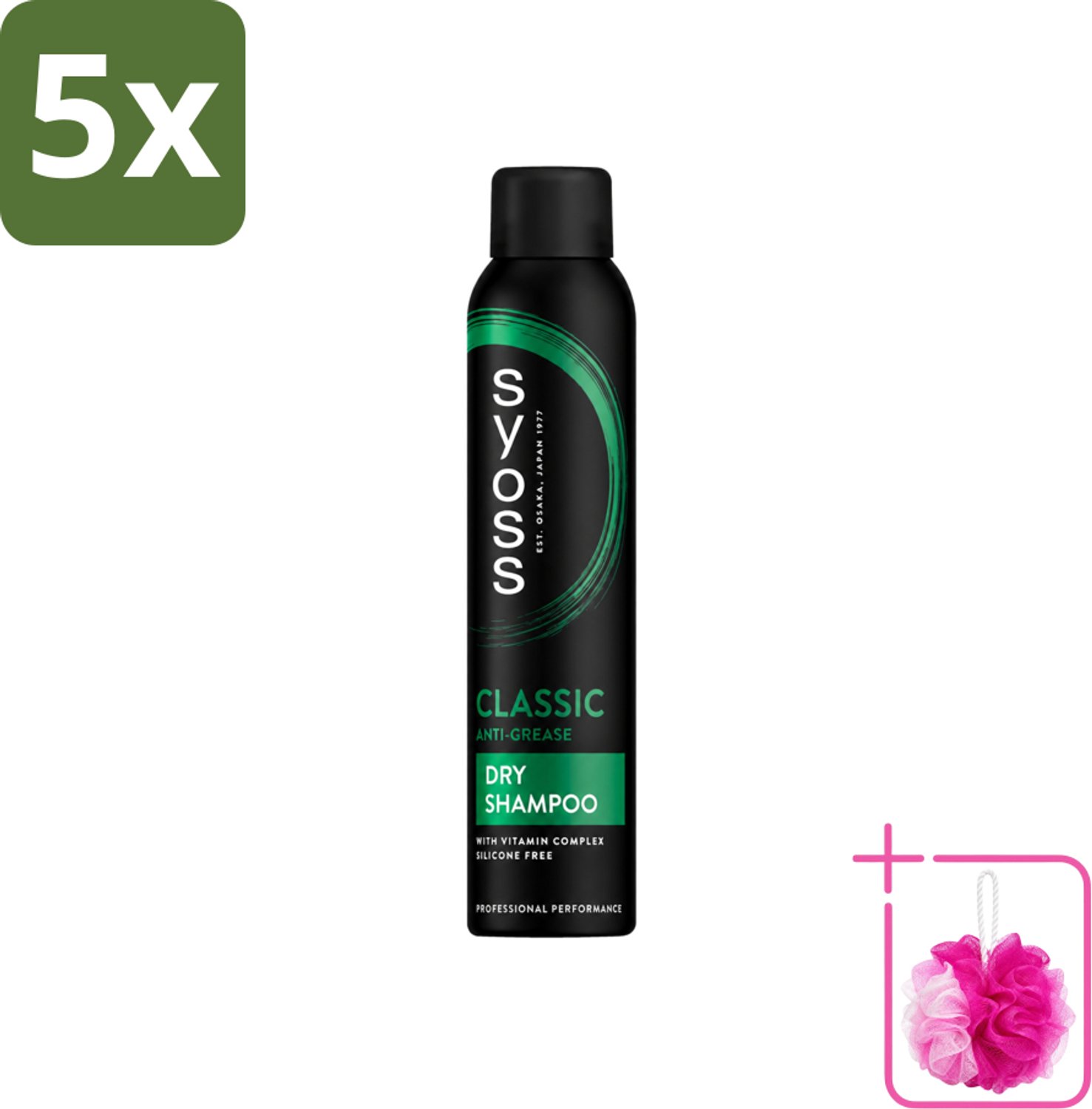 5 x SYOSS - AntiGrease Droogshampoo - Shampoo - Langdurige Styling - 200ml - Bulkverpakking - Droogshampoo - Douchemop - Vetvrij haar
