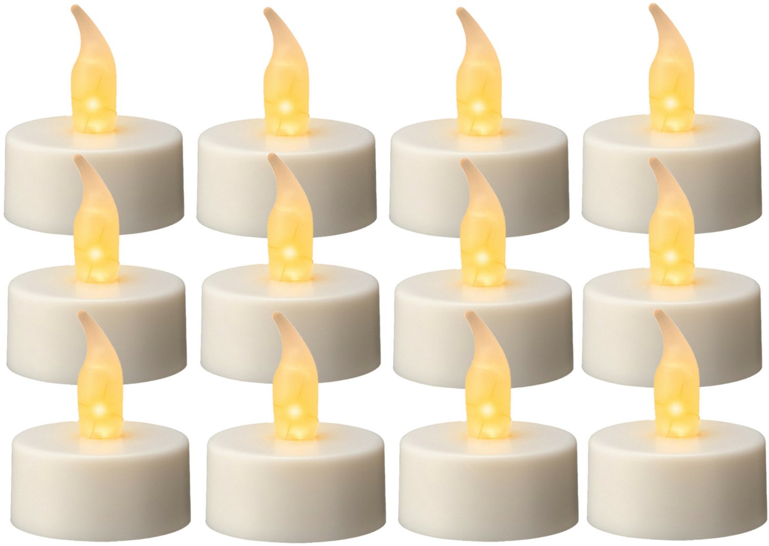 Lumineo LED waxinelichtjes - 12x st - wit - met afstandsbediening - veilig - led kaarsjes - theelichtjes