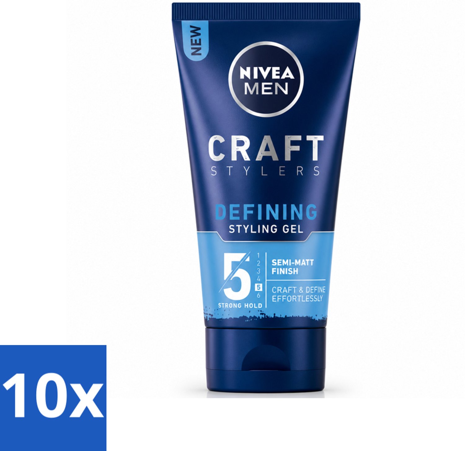 10 x NIVEA MEN - Styling Gel - Matte Finish - 150 ml - Voordeelverpakking - 10 stuks