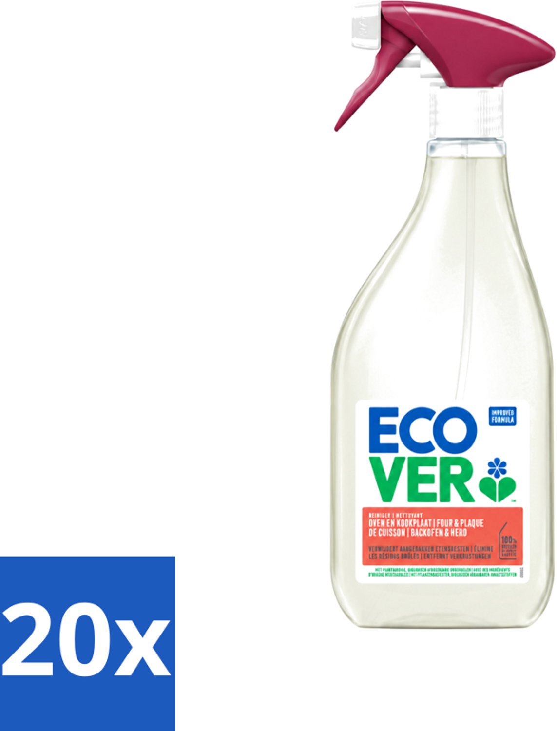 20 x Ecover - Oven- & Kookplaatreiniger - Power Cleaner - 500 ml - Voordeelverpakking - 20 stuks