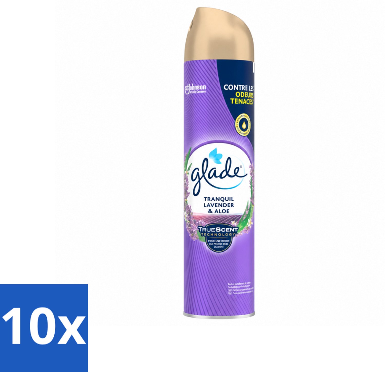 10 x Glade - Luchtverfrisser Spray - Tranquil Lavender & Aloë - 300 ml - Voordeelverpakking - 10 stuks