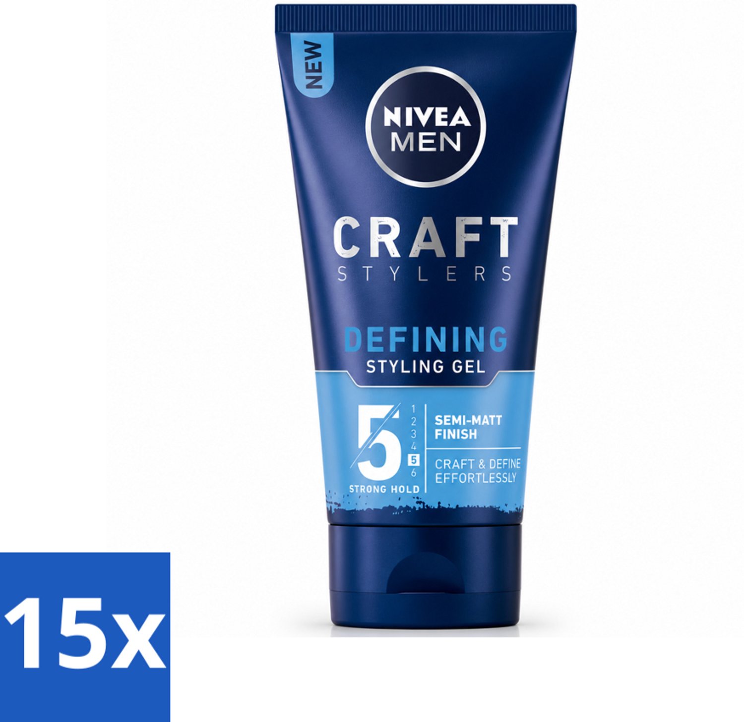 15 x NIVEA MEN - Styling Gel - Matte Finish - 150 ml - Voordeelverpakking - 15 stuks
