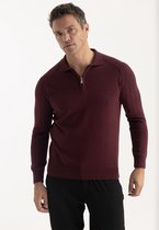Felix Hardy Trui Met Polokraag En Ritssluiting - 100% Katoen Heren Bordeaux - S