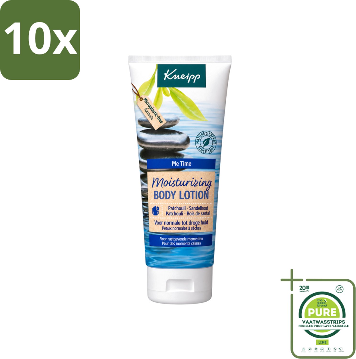 10 x Kneipp - Body lotion - Me‑Time - Patchouli & Sandelhout - 200 ml - Grootverpakking - Vaatwasstrips - Kneipp Bodylotion Me-Time - Rustgevende Bodylotion - Patchouli En Sandelhout - Natuurlijke Bodylotion - Hydraterende Bodylotion