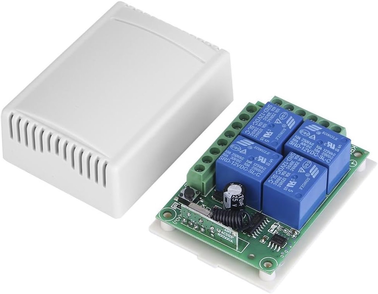 DC12V 4-Ch 433Mhz Draadloze Schakelaar Controller Board Schakelaar Ontvanger Met Afstandsbediening voor Garagedeur - Homevero