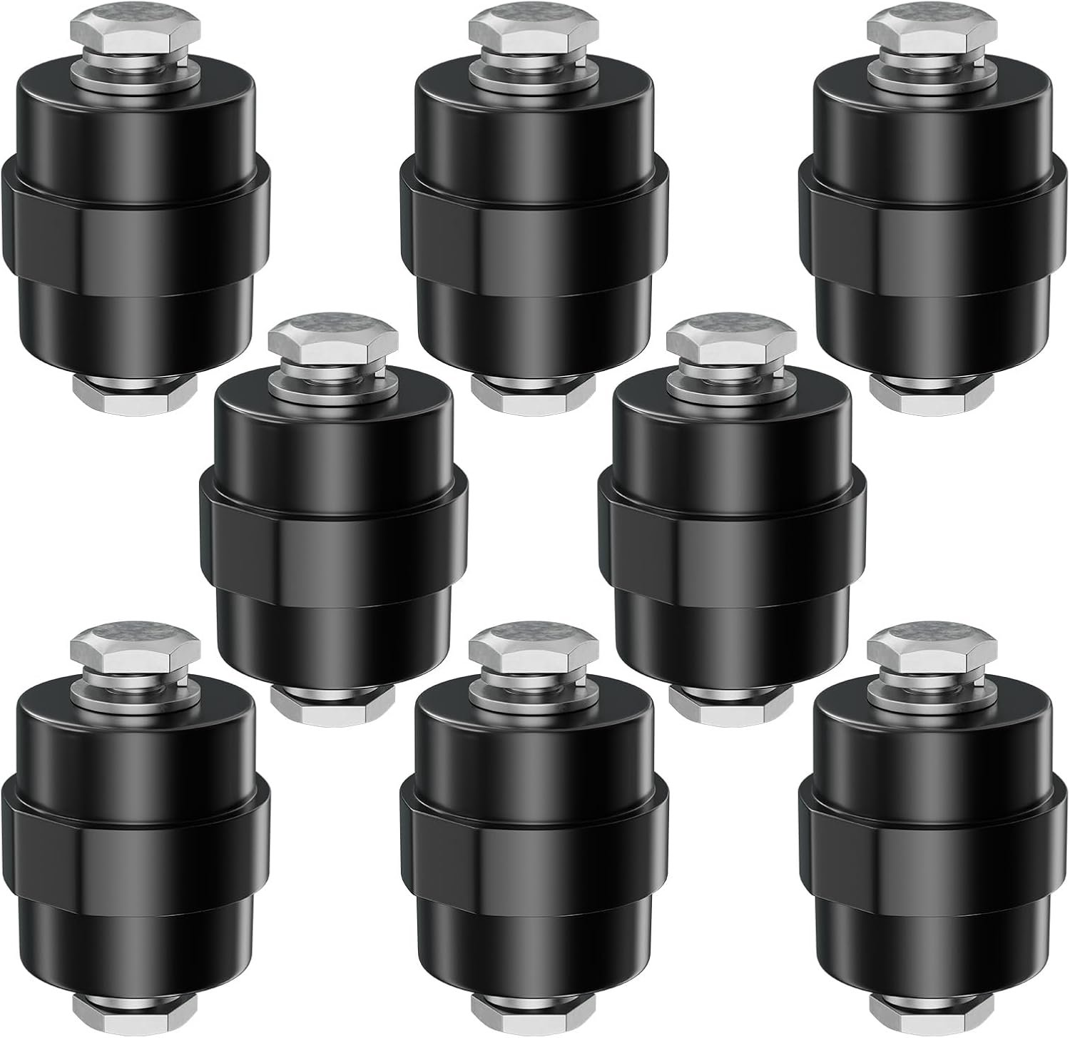 8 stuks Isolatoren M8 zwart 30x30mm polyesterhars stiftisolatie zelfdovende verzamelrail houder (8, M8 zwart 30x30mm)