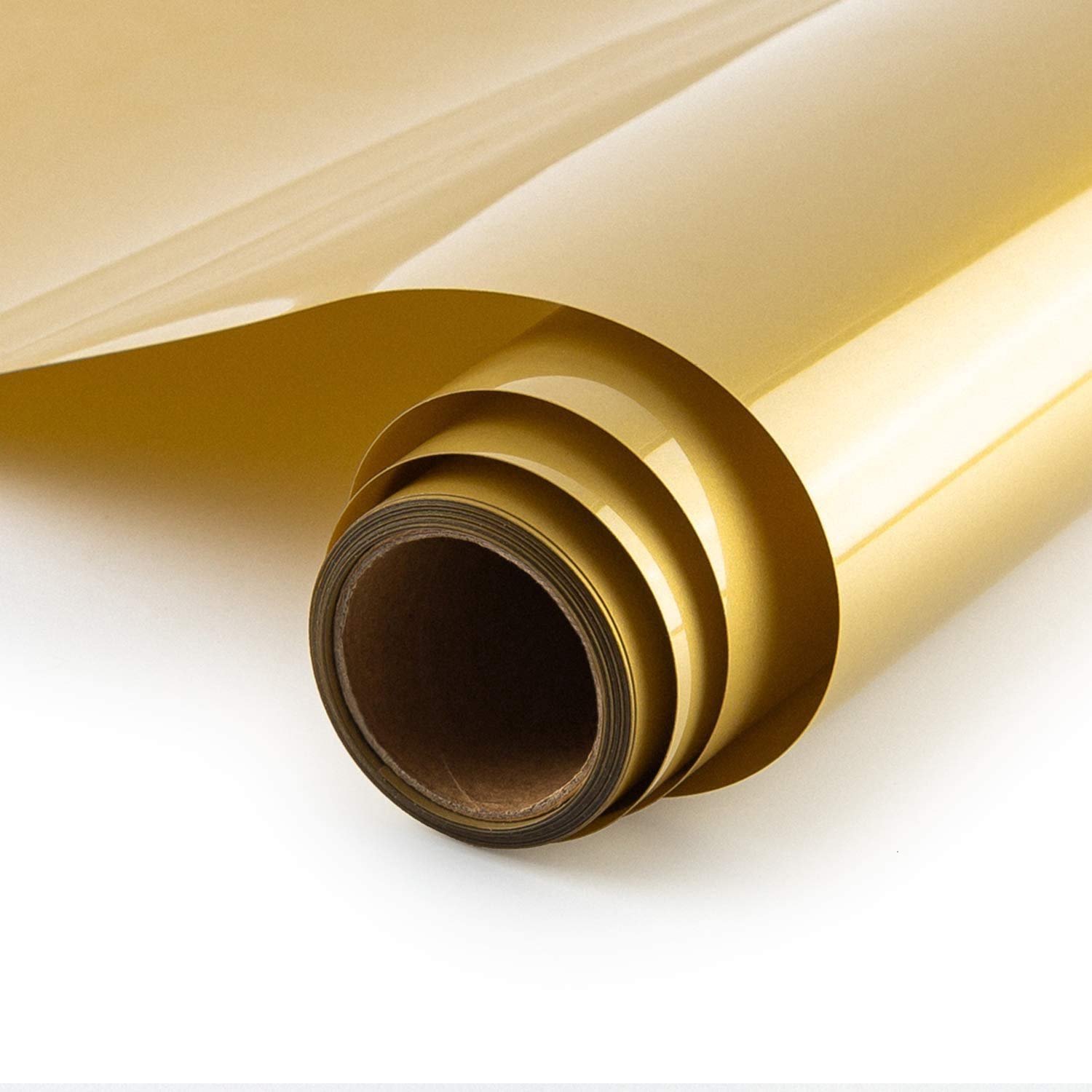 Warmteoverdracht Vinyl bundel 30cmx 300cm Voet Rollen, HTV voor Silhouet Cameo Gemakkelijk te knippen & Onkruid, DIY Warmtepers Ontwerp voor T-shirt, kleding, hoeden en ander textiel (Gouden)