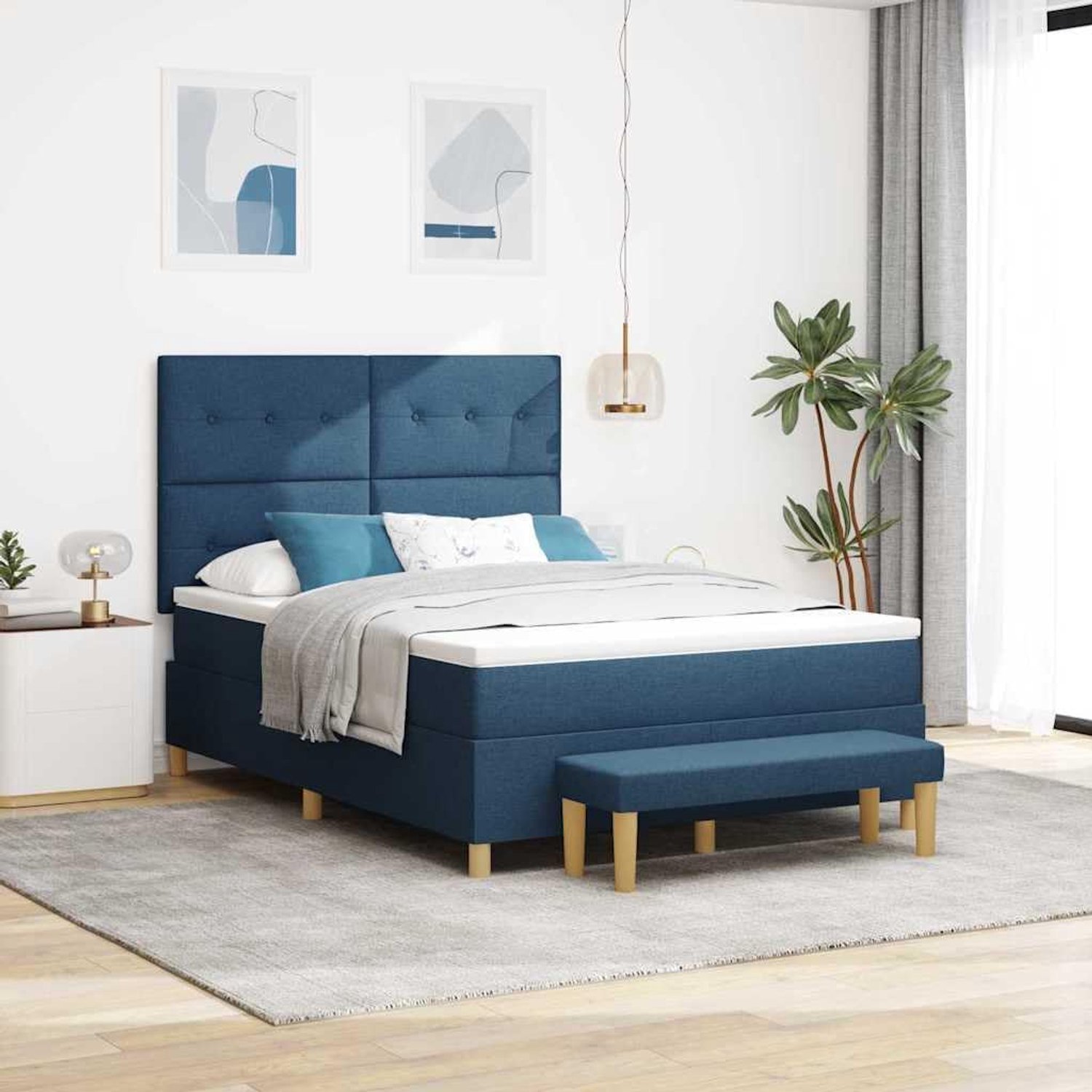 Matrasbedframe modern eenvoudig Blauw 160x200 cm
