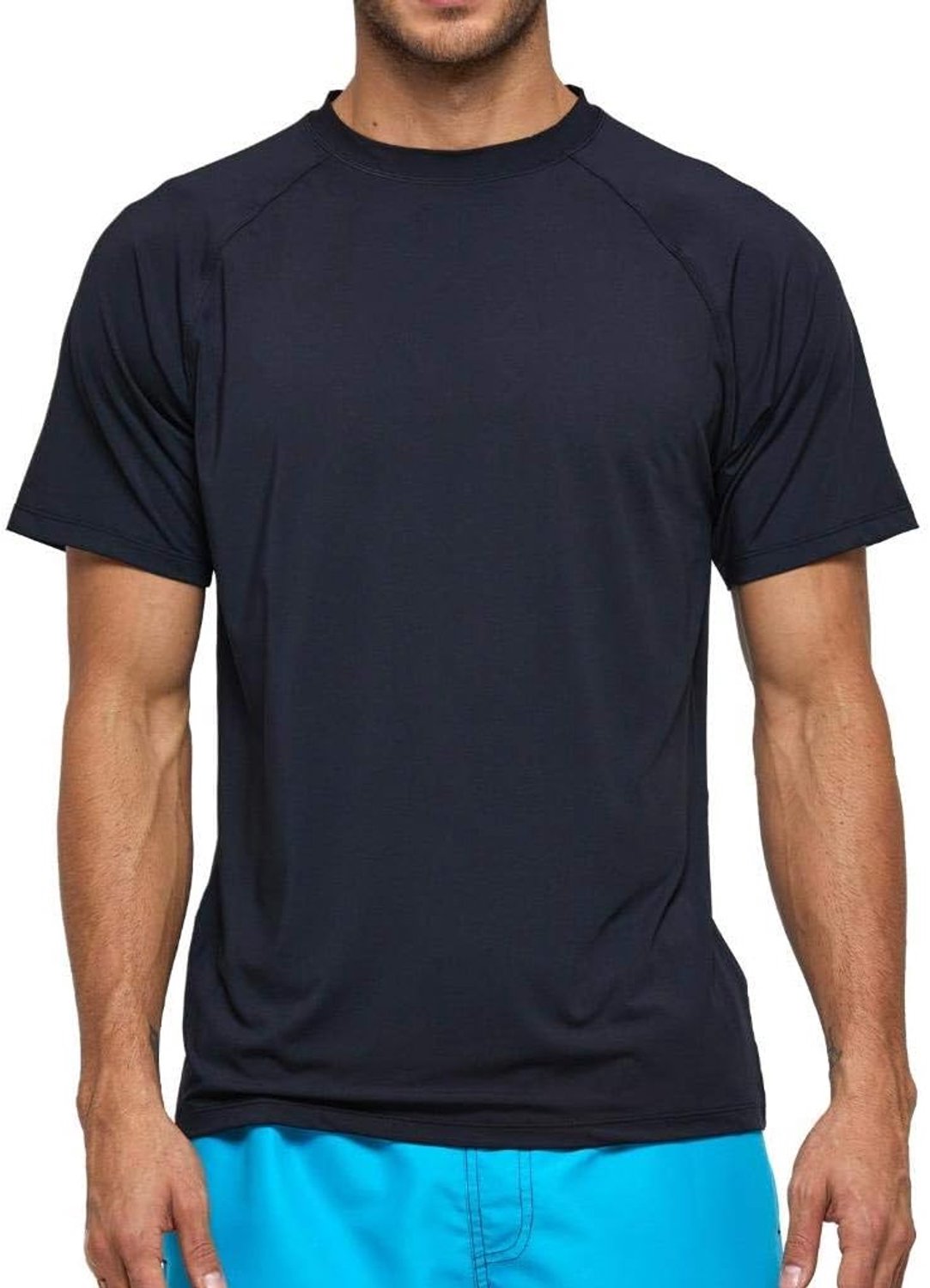 Herenshirt, T-shirt, met korte mouwen, uv-bescherming, elastisch, sneldrogend, UPF 50, functioneel shirt, fitnessshirt, rash-vest voor surfen, hardlopen, vissen, wandelen, M-3XL