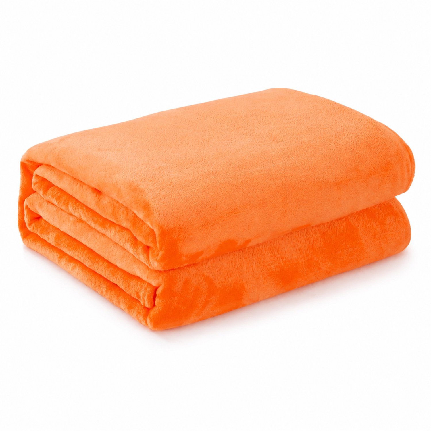SWGOTA Oranje flanellen plaid 100 x 150 cm van polyester, effen deken voor bank en middagdutje