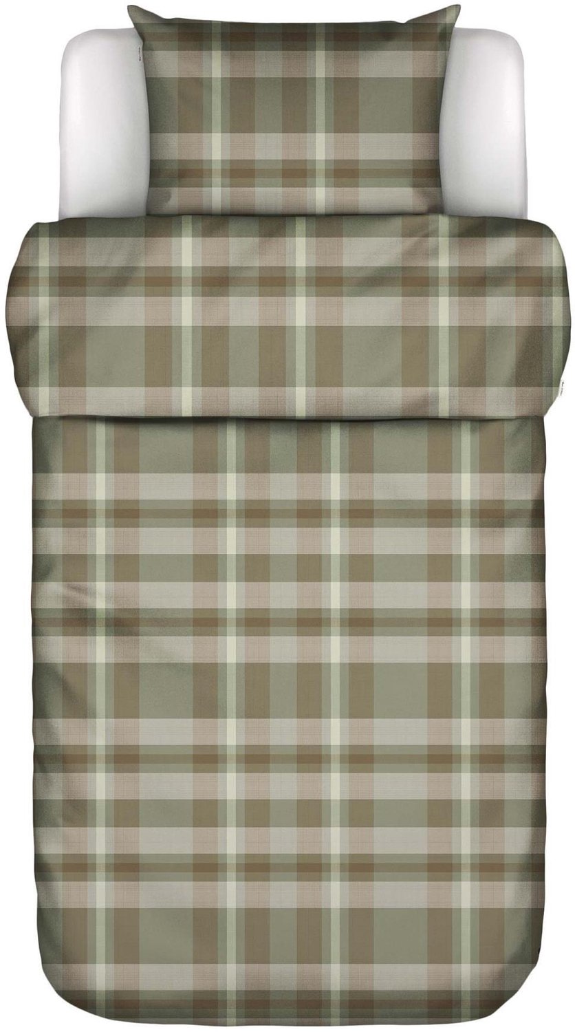 Marc O'Polo Ragnar Dekbedovertrek Biologisch Katoenflanel Smooth sage - Eenpersoons – 140x200/220 cm