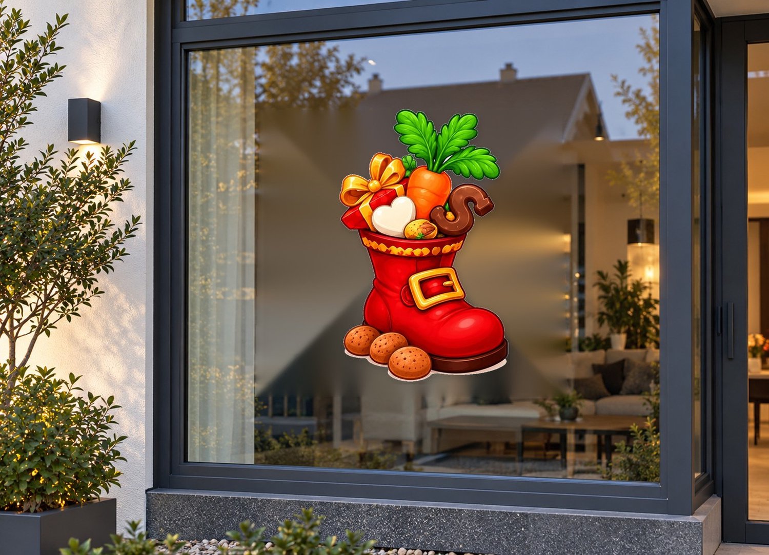 De Stickerman Sinterklaas Raamsticker 75cm Breed Herbruikbaar Weerbestendig (V14) Multi
