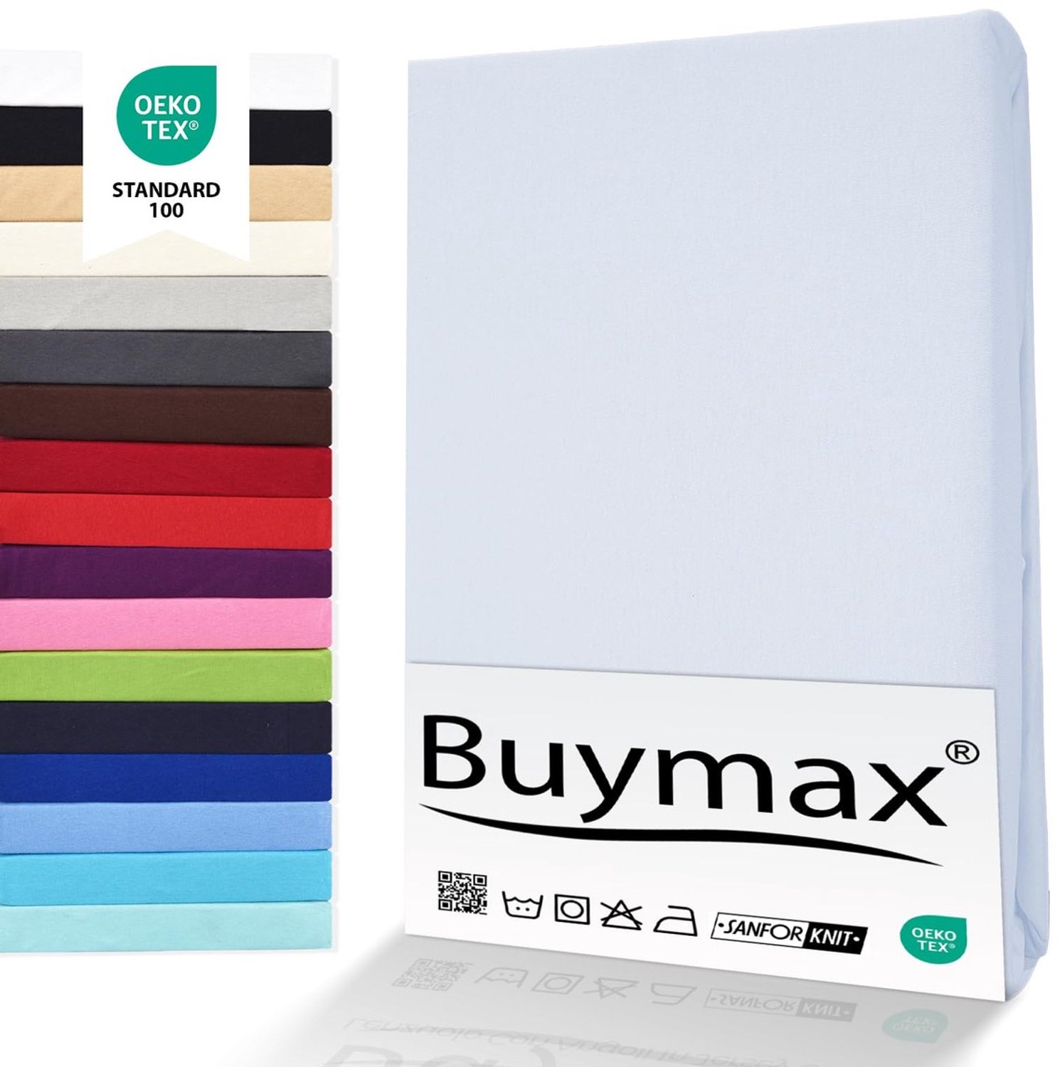 Duraxl Hoeslaken - Jersey katoen - Wit - 80 x 200 cm - Dubbelpak