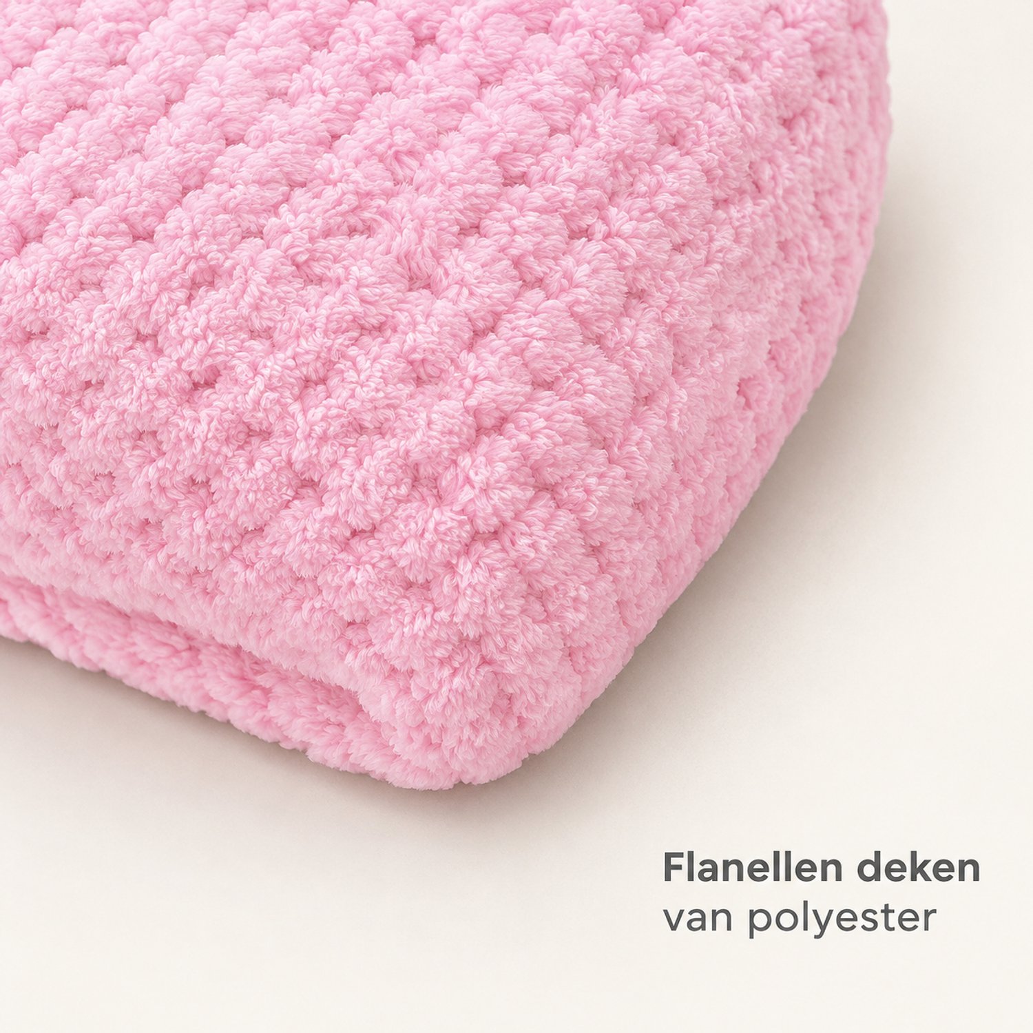 SWGOTA Roze flanellen deken 120 x 200 cm met wafelstructuur, polyester, lint en kaartverpakking
