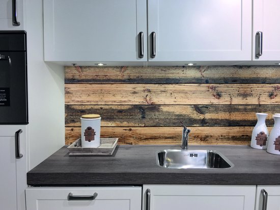 verjaardag Becks Ongewapend Spatwand met houten print - Keuken Achterwand - Houtlook - 200x50cm |  bol.com