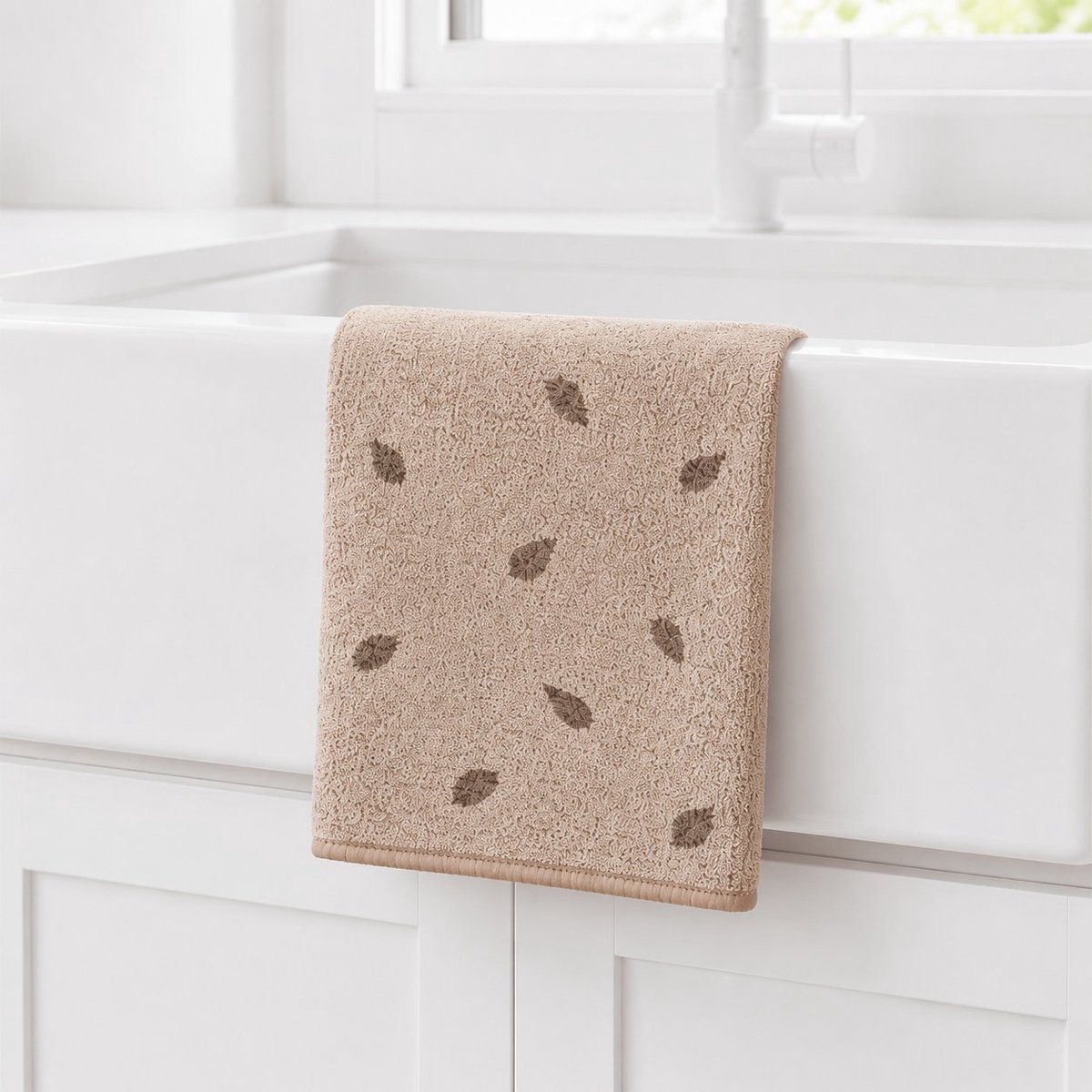 R&H® SinkSide Microvezel Schoonmaakdoekjes (Soft Beige) - Set van 2 - 30x30 cm - Machinewasbaar