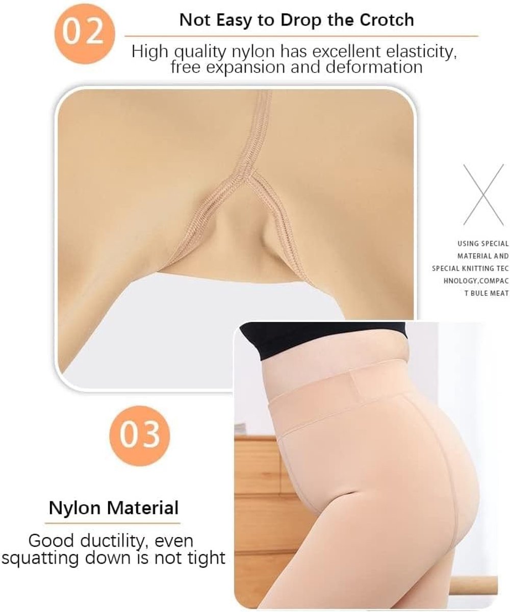 Fluwelen Maillot voor Dames in Grote Maten - Hoge Taille, Rekbaar en Ondoorzichtig - Warme Corrigerende Panty voor Dagelijks Gebruik en Comfortabele Beenmode
