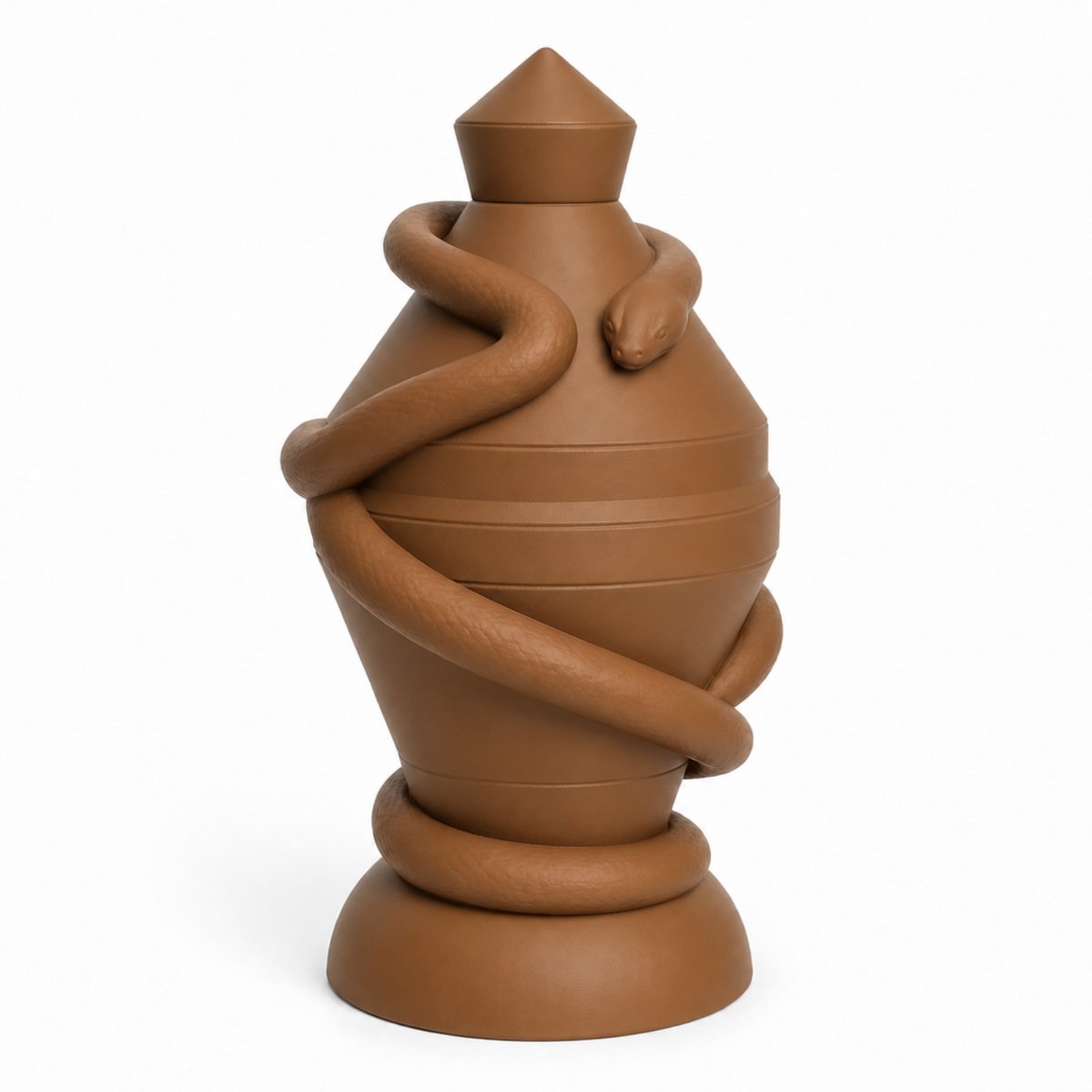 Fiastra slangenbeeld - decoratieve opbergdoos met deksel - Bruin