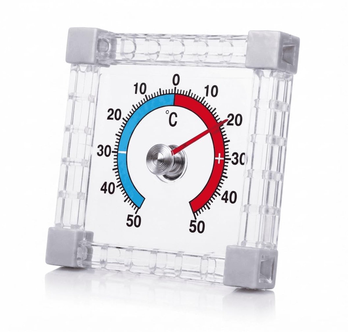 Buitenthermometer - Transparant - -50 tot +50 °C - Analoge Thermometer met Zelfklevende Achterkant - Voor Ramen en Gladde Oppervlakken