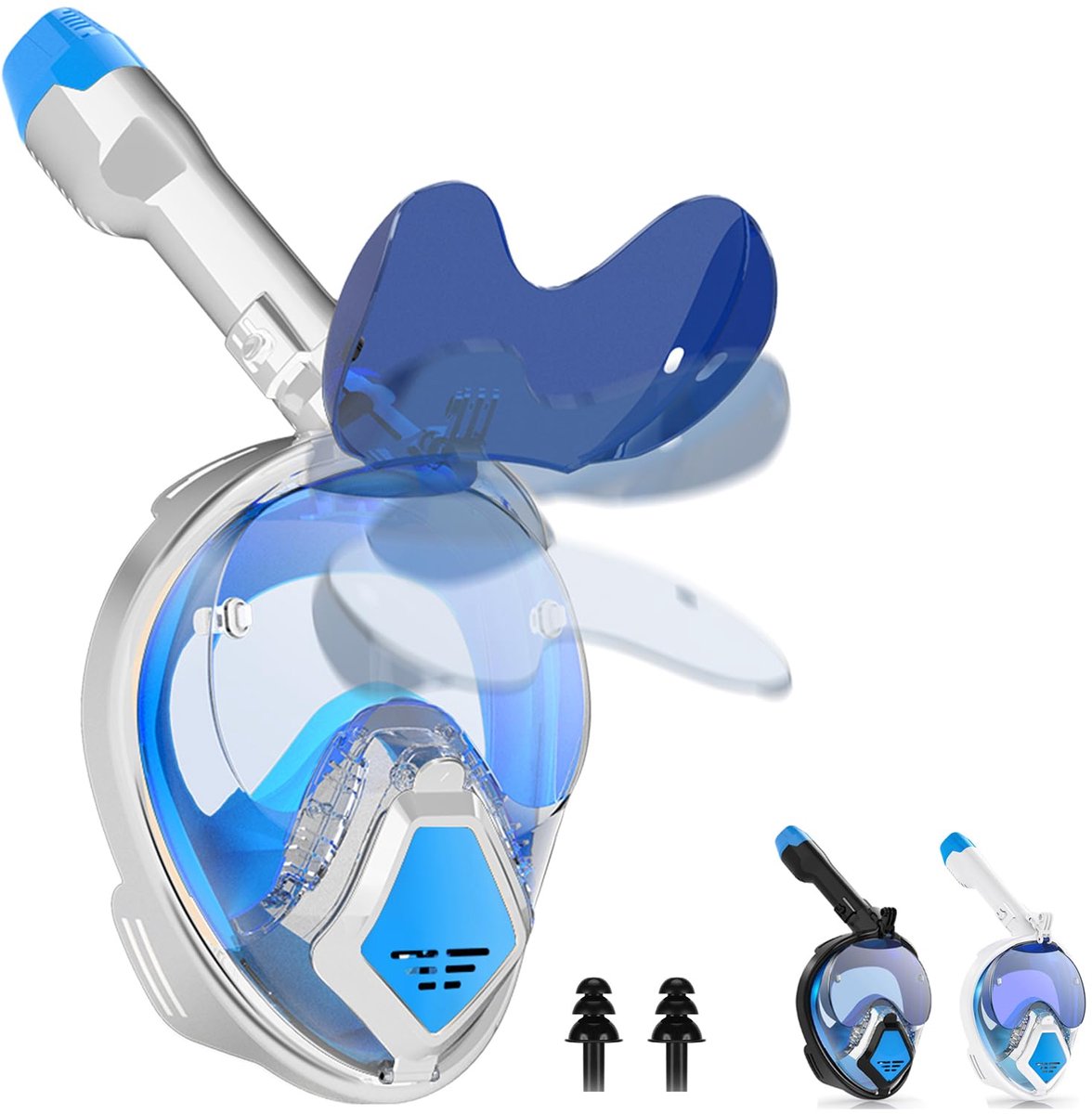 Luziyun Snorkelmasker, opvouwbaar, anti-condens, CO2-veilig snorkelmasker, duikmasker, volgelaatsmasker, alternatief - ShopVlot