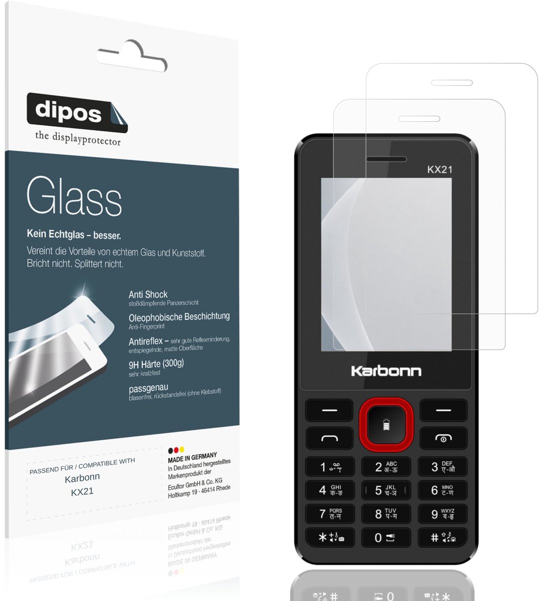 dipos – 2x Matte Pantserfolie geschikt voor Karbonn KX21 | 9H Screenprotector