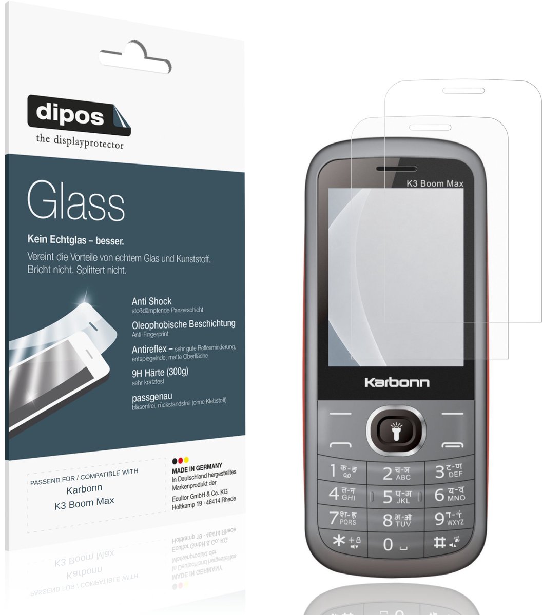 dipos – 2x Matte Pantserfolie geschikt voor Karbonn K3 Boom Max | 9H Screenprotector