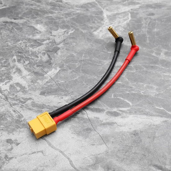 Compatibele 2-Pack Haakse Adapter Kabels van XT60 Vrouwelijk naar 4 mm Banaan - 9cm 14AWG Siliconen RC Oplader Lood voor Drones en Modelbouw — afbeelding 4