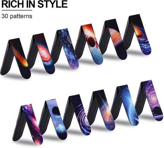 30 Rar 30 Stuks Magnetische Boekmarks met Sterrenhemel, Assortiment van Pagina ...