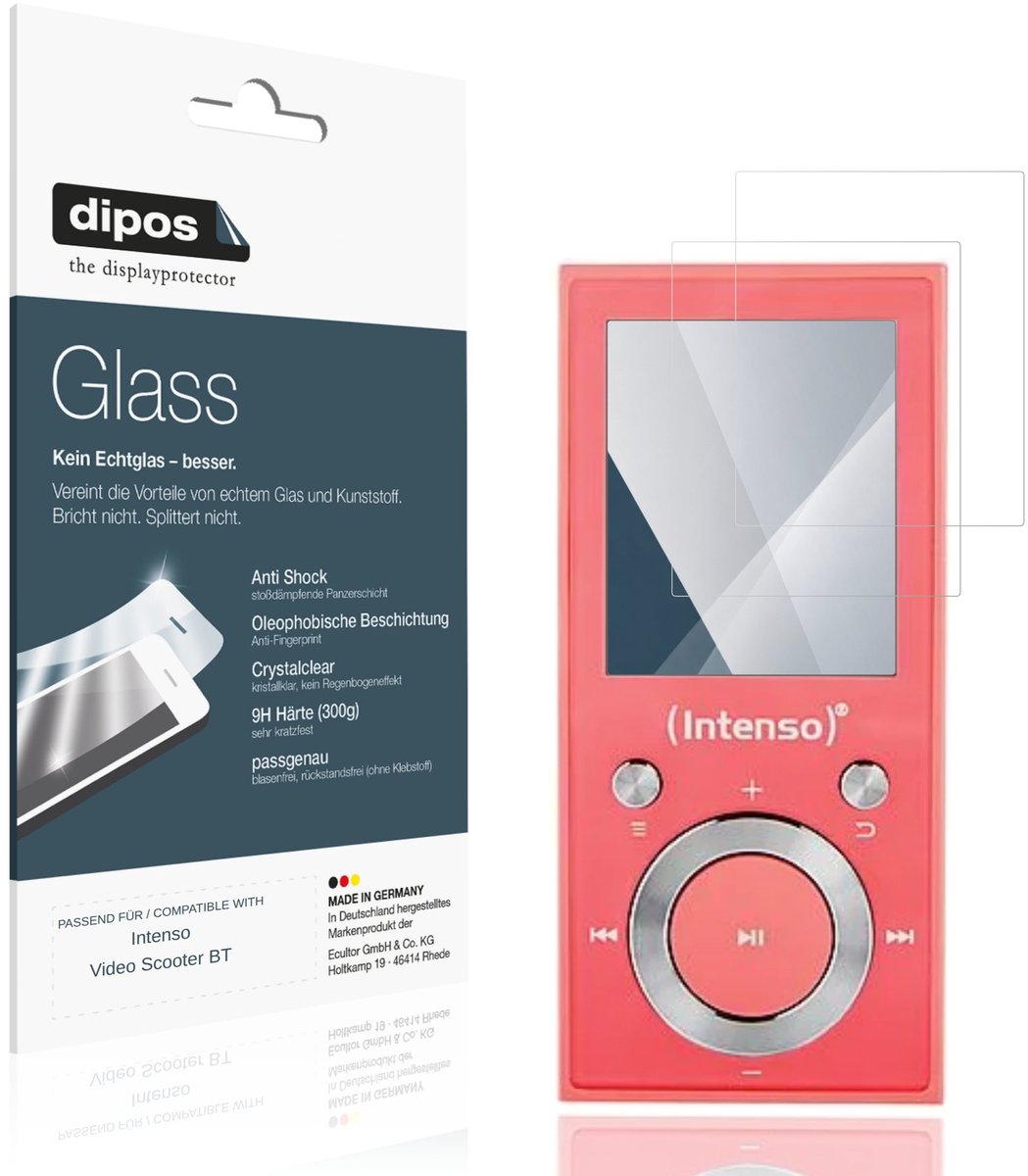 dipos – 2x Pantserfolie geschikt voor Intenso Video Scooter BT | 9H Screenprotector