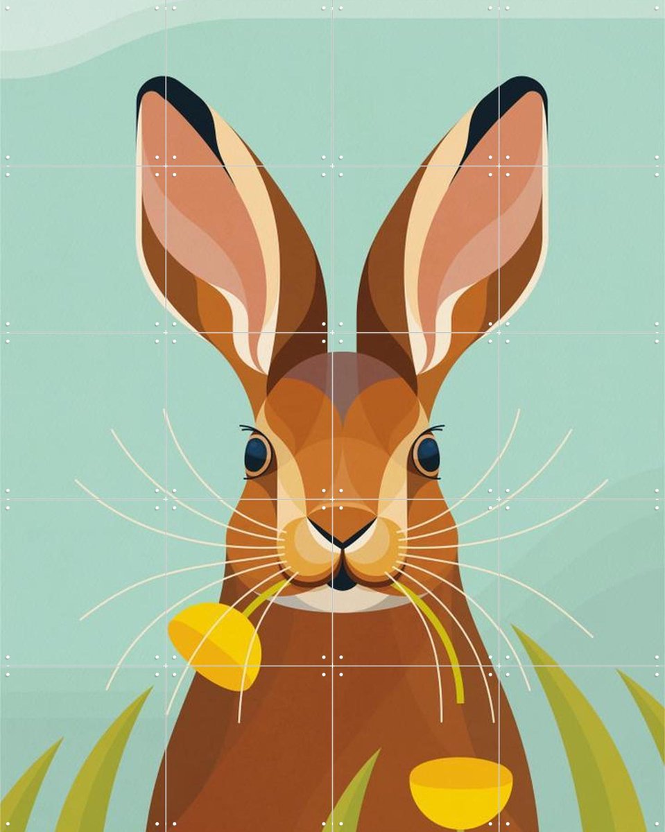 IXXI Haas, Elke Uijtewaal - 80 x 100 cm - Gratis ophangtool - Grote wanddecoratie en posters - Digitale Kunst, Kleurrijk, Speels, Grafisch Ontwerp