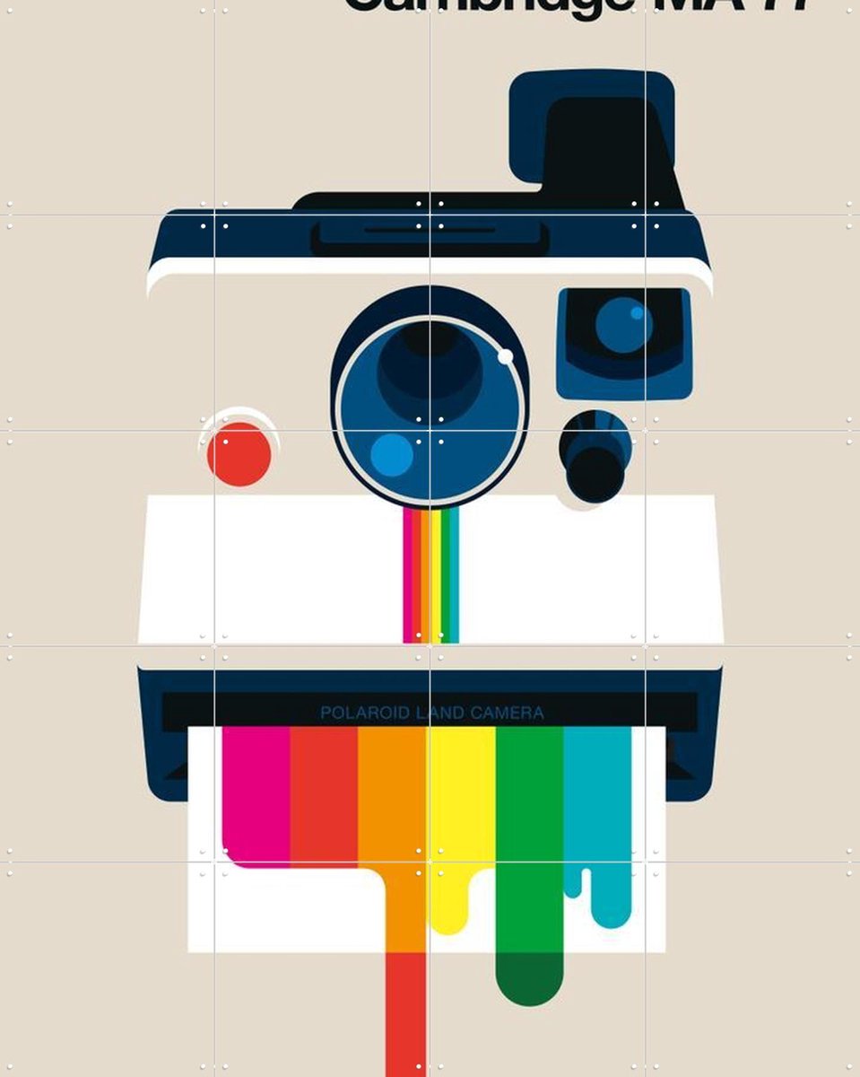 IXXI Cambridge MA 77, Bo Lundberg - 80 x 100 cm - Gratis ophangtool - Grote wanddecoratie en posters - Pop art, Grafisch Ontwerp, Kleurrijk
