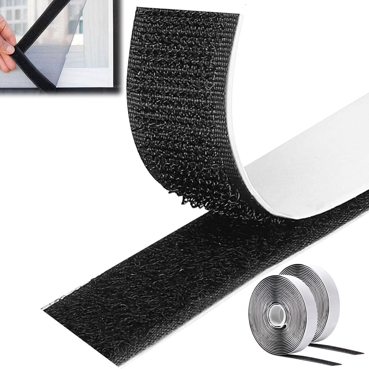 Extra sterke zelfklevende tape van 5 m, 30 mm breed, ideaal voor muren, vloeren en ramen, met haak- en lusfunctie