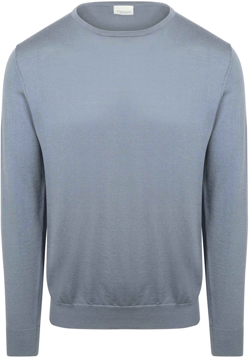 Profuomo Pullover Merinowol Blauw - Maat L - Heren - Pullovers